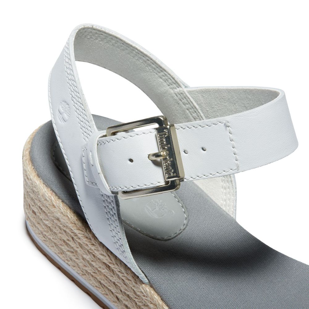 Timberland Σανδαλια Γυναικεια Ασπρα - Santorini Sun Ankle Strap - Greece 1604289-CF